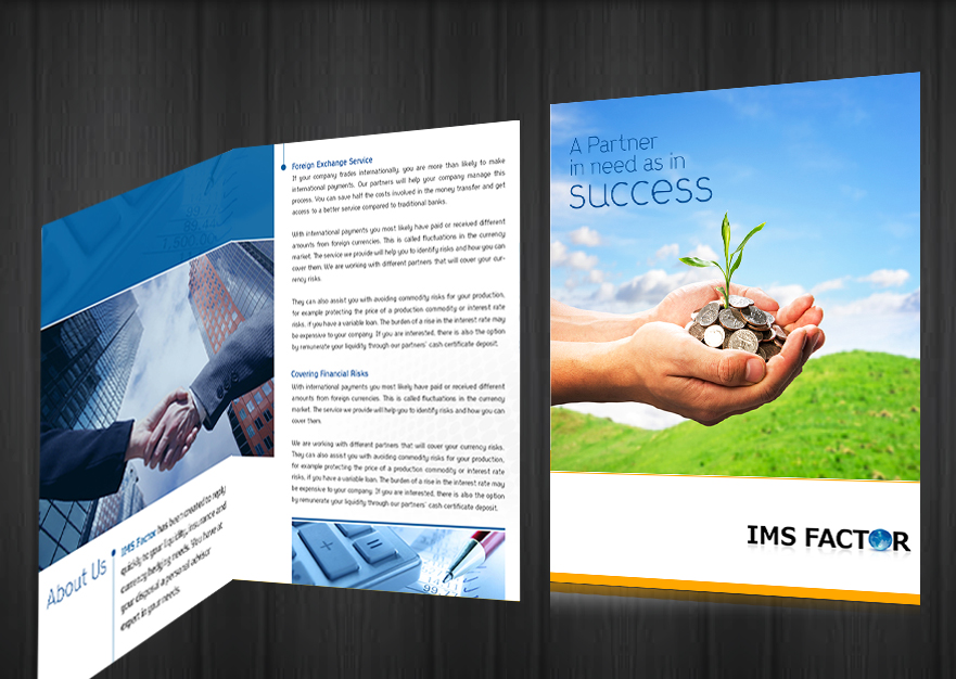 serious professional financial brochure design for a company by