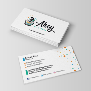 Fun, Clean Business Card For Family Focused Travel Agency | Business Card Design by Ana White