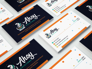 Fun, Clean Business Card For Family Focused Travel Agency | Business Card Design by Moumita_