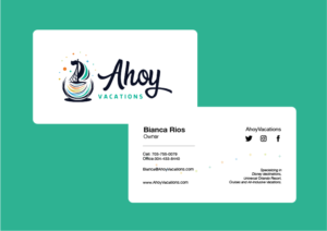Fun, Clean Business Card For Family Focused Travel Agency | Business Card Design by cjxxxxxhxx