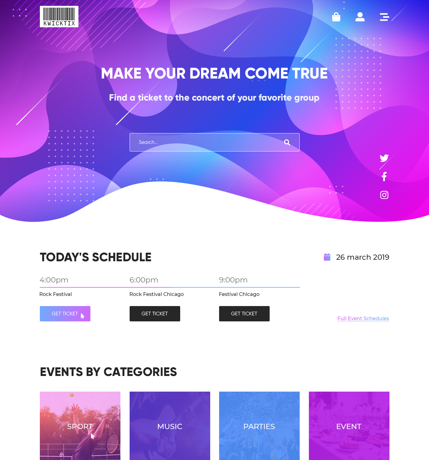 Web-Design von ksenia.design18 für kwicktix | Design #21348420