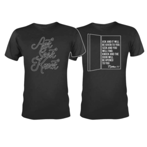 Ask Seek Knock (typography design) | T-shirt Design by 75-R-P-Z