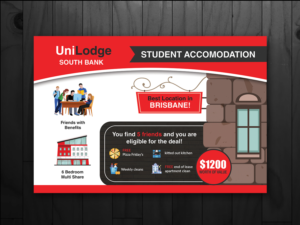 Friends with Benefits 6 Bedroom Multi Share Student Accommodation Deal | Diseño de Flyer por innovative earth