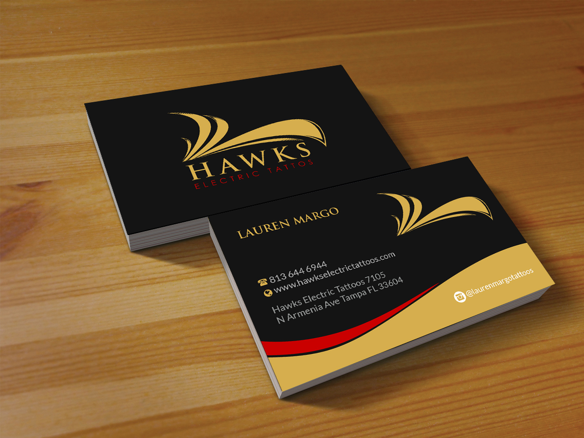 Diseño de Tarjeta de Presentación por Creations Box 2015 para Hawks Electric Tattoos | Diseño #21346512