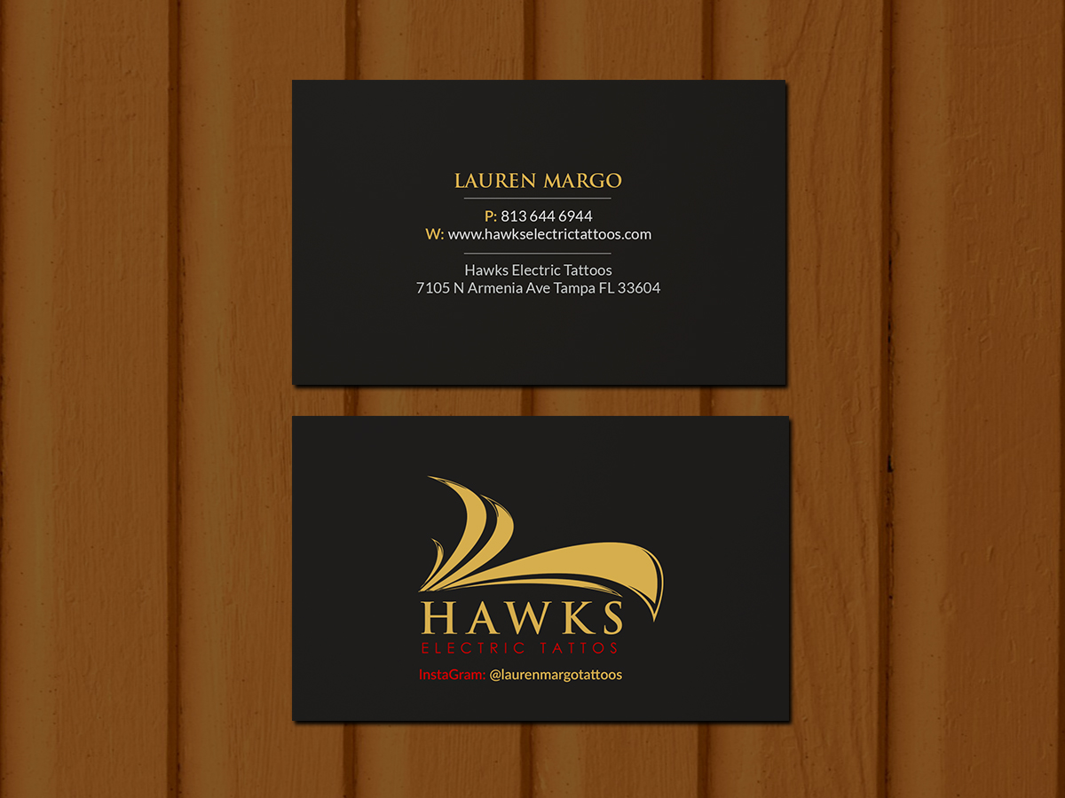 Business Card Design by Creations Box 2015 for Hawks Electric Tattoos | Design #21346514