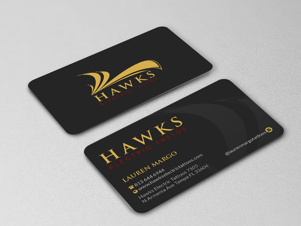Diseño de Tarjeta de Presentación por Creations Box 2015 para Hawks Electric Tattoos | Diseño #21346516