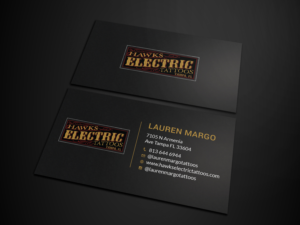 Business Card Design by Tripti Ranjan Gain for Hawks Electric Tattoos | Design: #21344524