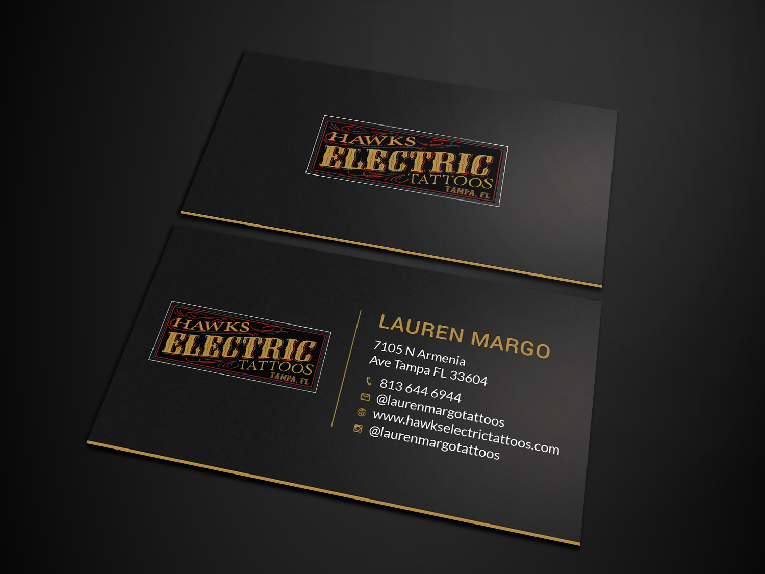Diseño de Tarjeta de Presentación por Tripti Ranjan Gain para Hawks Electric Tattoos | Diseño #21344525