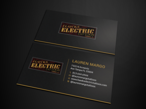 Business Card Design by Tripti Ranjan Gain for Hawks Electric Tattoos | Design: #21344525