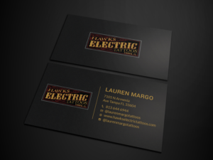 Business Card Design by Tripti Ranjan Gain for Hawks Electric Tattoos | Design: #21344529