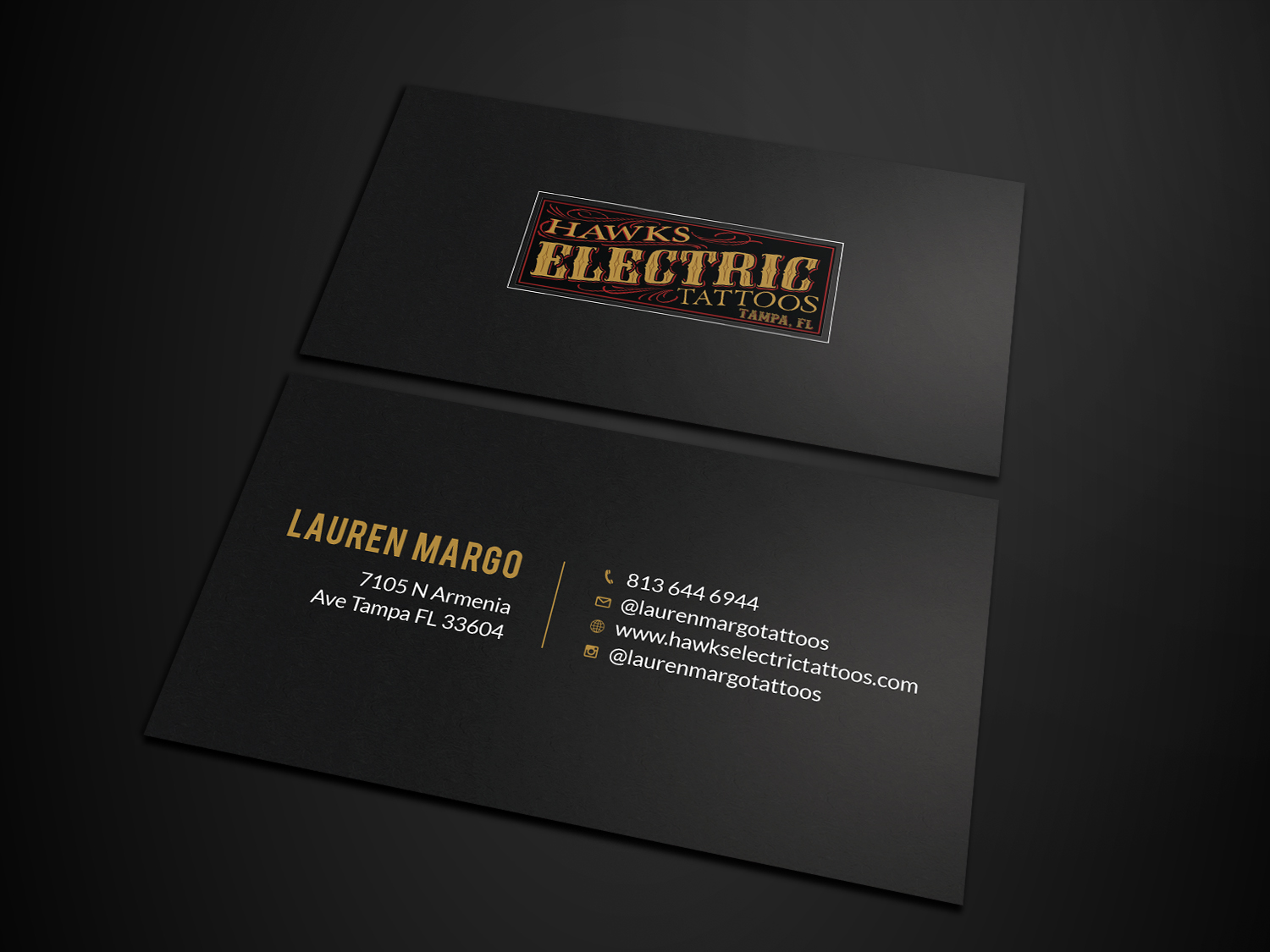 Business Card Design by Tripti Ranjan Gain for Hawks Electric Tattoos | Design #21344530