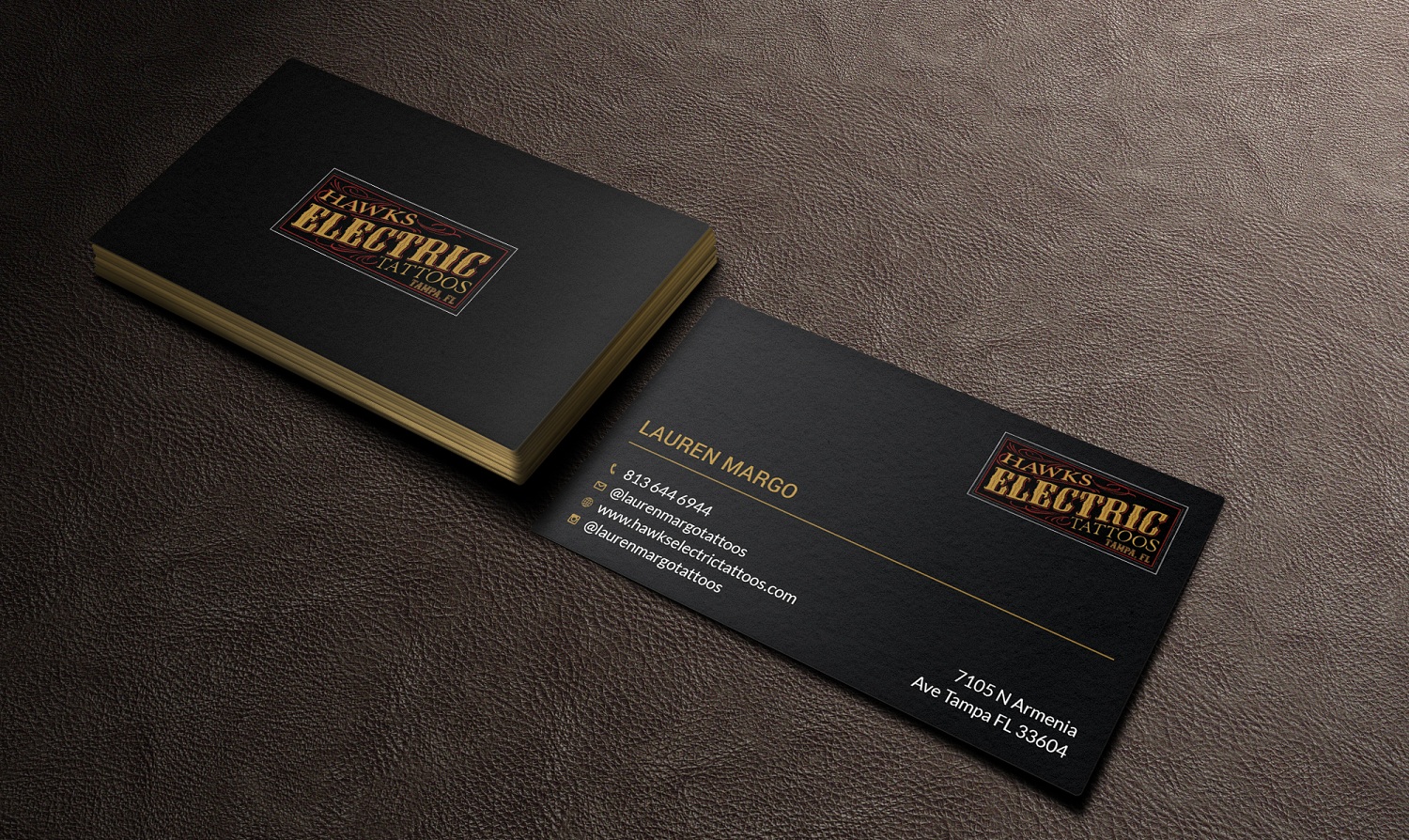 Business Card Design by Tripti Ranjan Gain for Hawks Electric Tattoos | Design #21344536