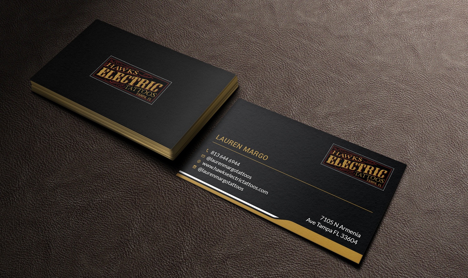 Business Card Design by Tripti Ranjan Gain for Hawks Electric Tattoos | Design #21344537