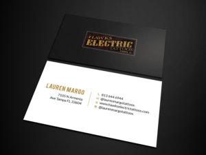 Business Card Design by Tripti Ranjan Gain for Hawks Electric Tattoos | Design: #21344538