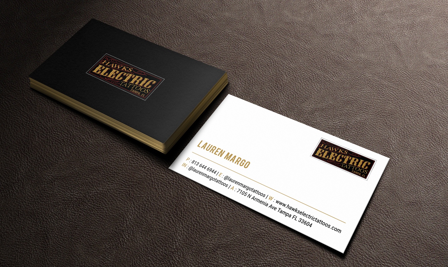 Business Card Design by Tripti Ranjan Gain for Hawks Electric Tattoos | Design #21344540