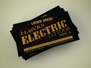 Business Card Design by MDesign for Hawks Electric Tattoos | Design: #21343583