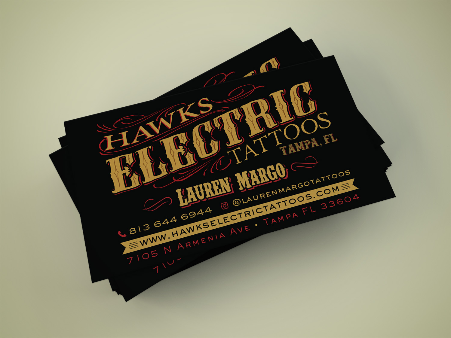 Design de Carte de Visite par MDesign pour Hawks Electric Tattoos | Design #21345525