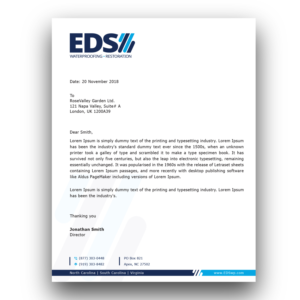 Waterproofing Construction company needs letterhead | Diseño de Papelería por Bold Pixels