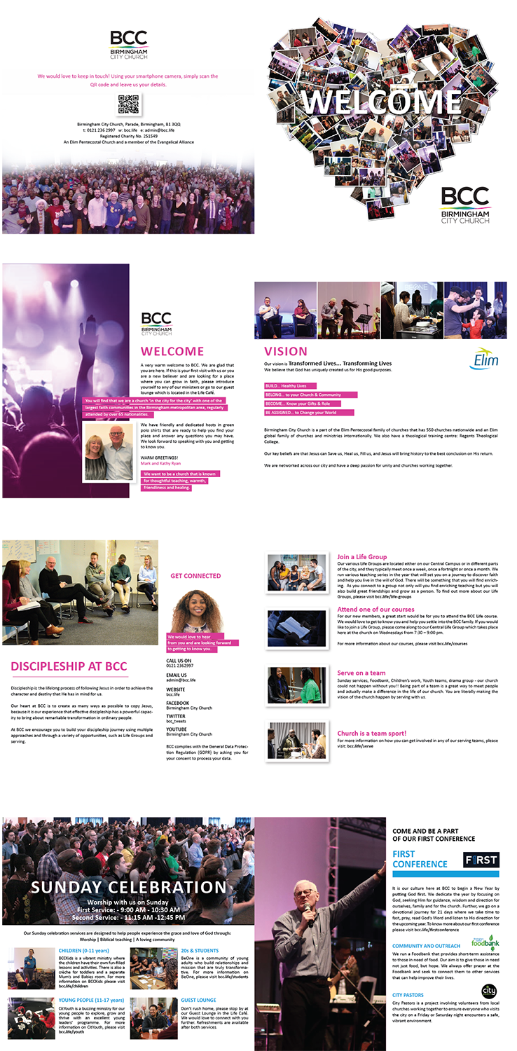 Brochure Design by alex989 for Birmingham City church  | Design #21422048