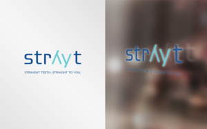 Logo: 'strayt' Slogan: 'straight teeth. straight to you.' | Logo Design by MT