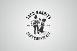Taco Bandits   Just Breakfast  (Bold Block Font) | Logo Design by Fine Graphics House