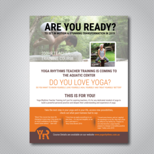 Diseño de Flyer por uk para Yoga Rhythms | Diseño: #21365391