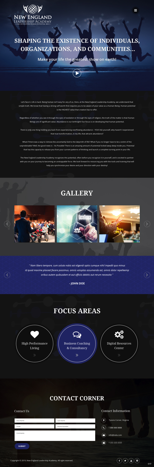 Design Wordpress par pb pour New England Leadership Academy | Design #21372553