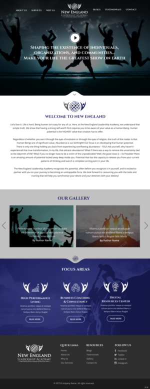 Wordpress Design by pb for New England Leadership Academy | Design: #21372560