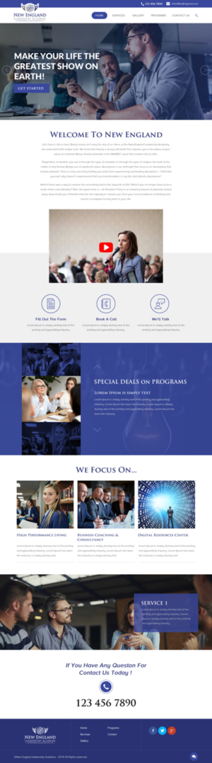 Wordpress Design by rightway for New England Leadership Academy | Design: #21372579