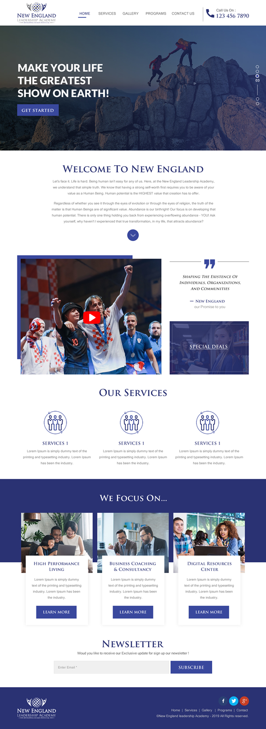 Wordpress Design by rightway for New England Leadership Academy | Design #21372580