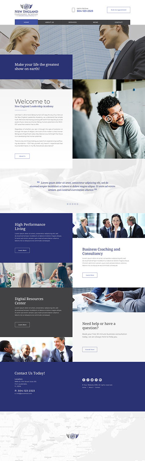 Diseño Wordpress por Ved Web Services para New England Leadership Academy | Diseño #21394435