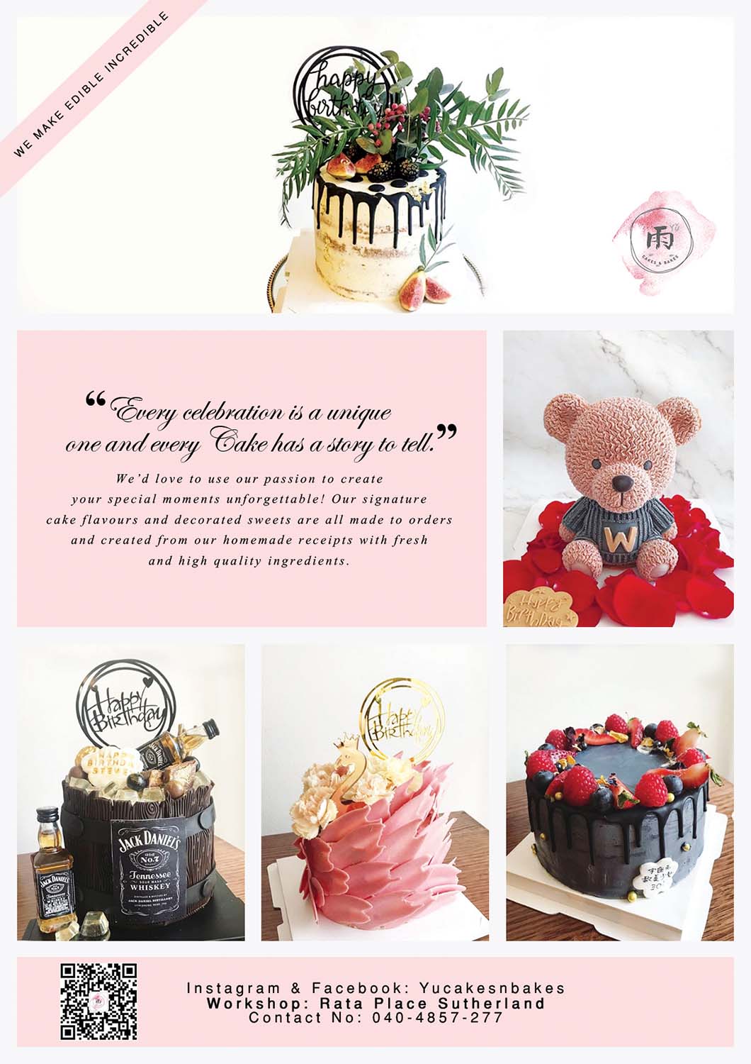 Flyer Design by arlaine cochon for Yu Cakes & Bakes | Design #21427029