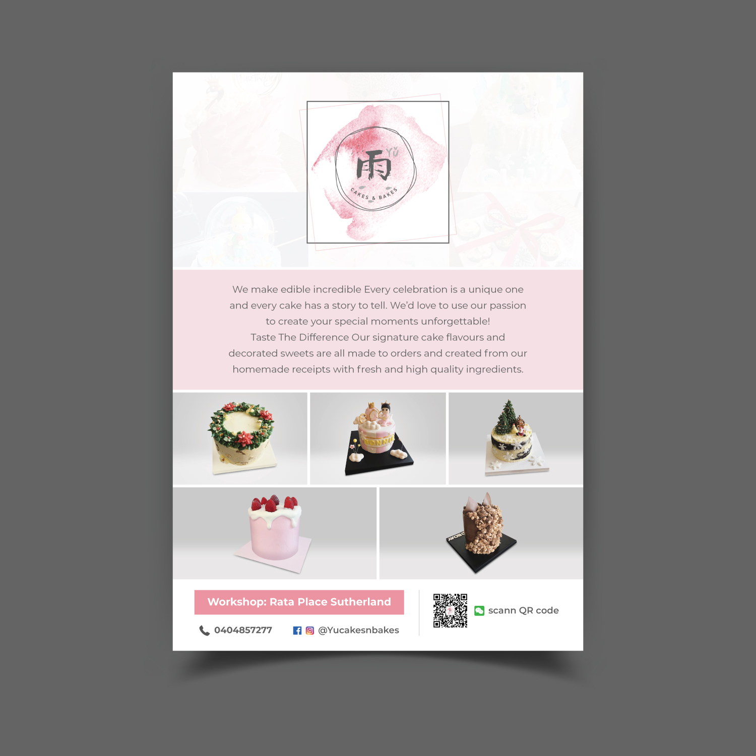 Flyer Design by vcreatived for Yu Cakes & Bakes | Design #21428179