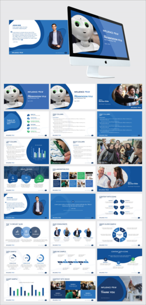 PowerPoint Design by Flatmilter for Influence Tech | Design: #21414284