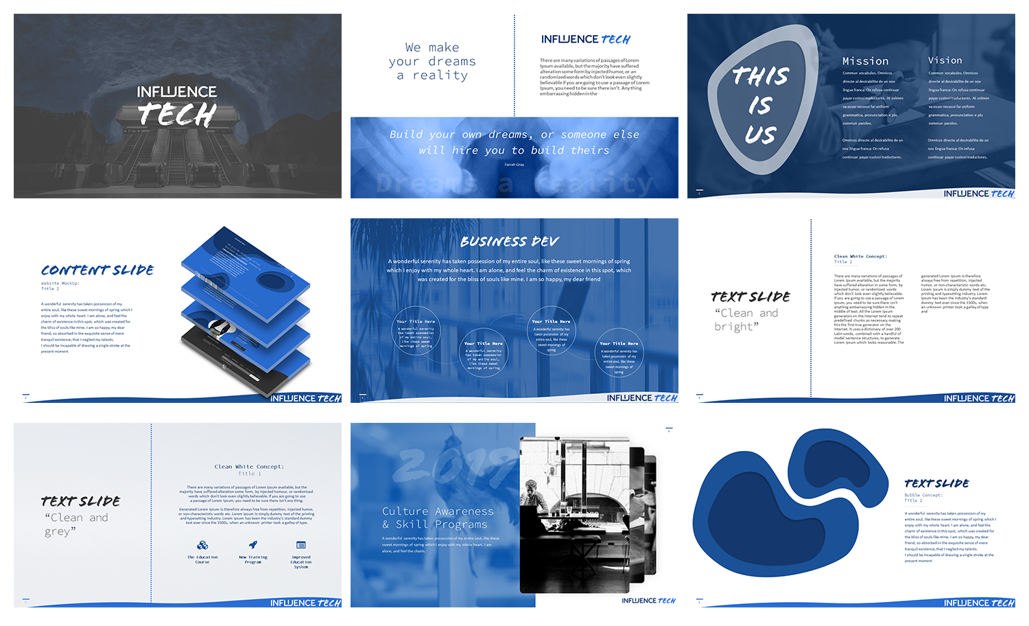 PowerPoint Design by MvE for Influence Tech | Design #21480797