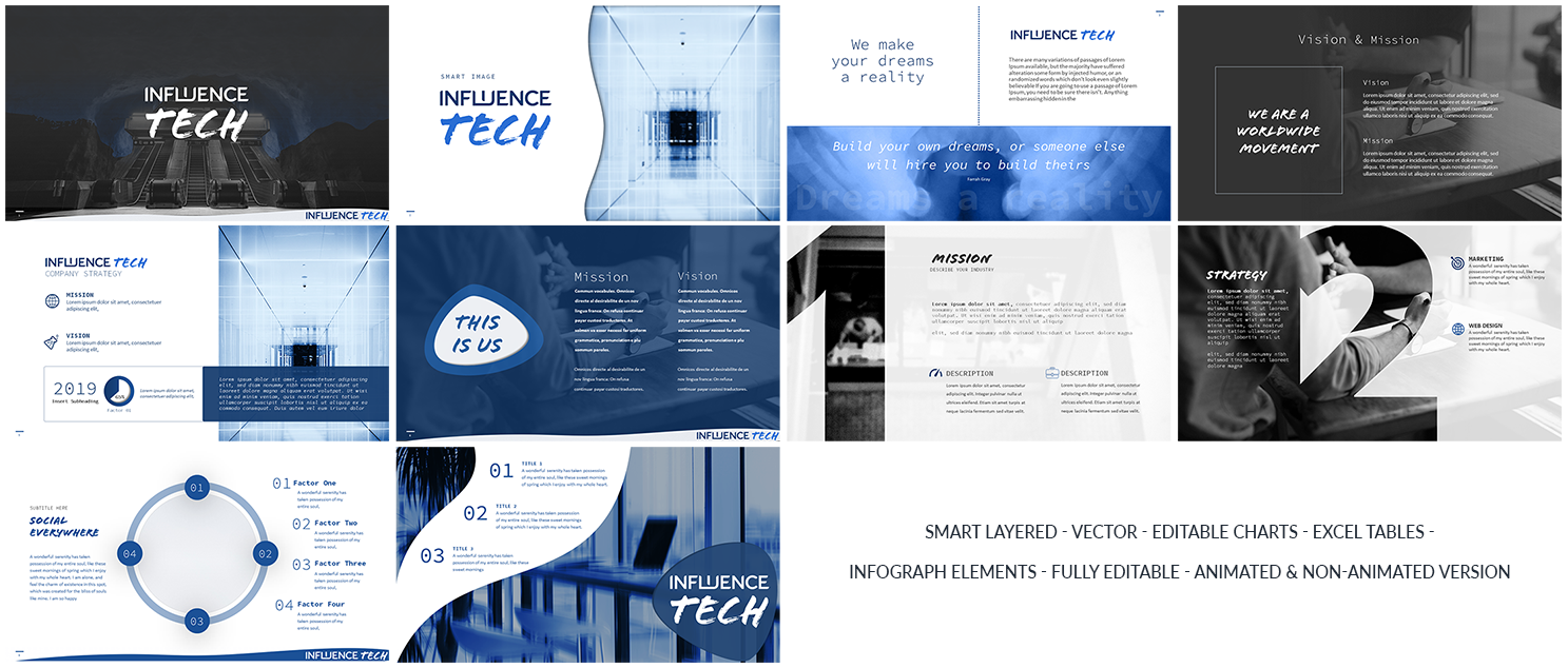 PowerPoint Design by MvE for Influence Tech | Design #21491912