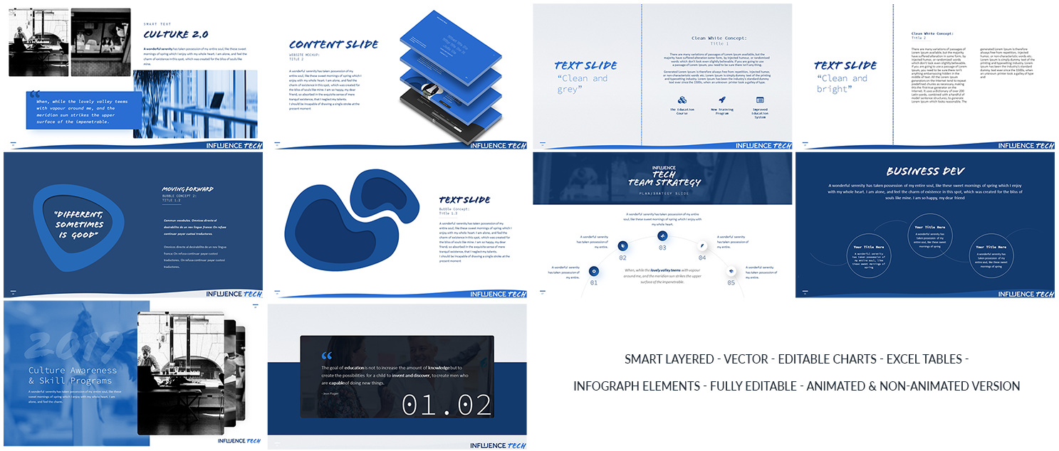 PowerPoint Design by MvE for Influence Tech | Design #21491915