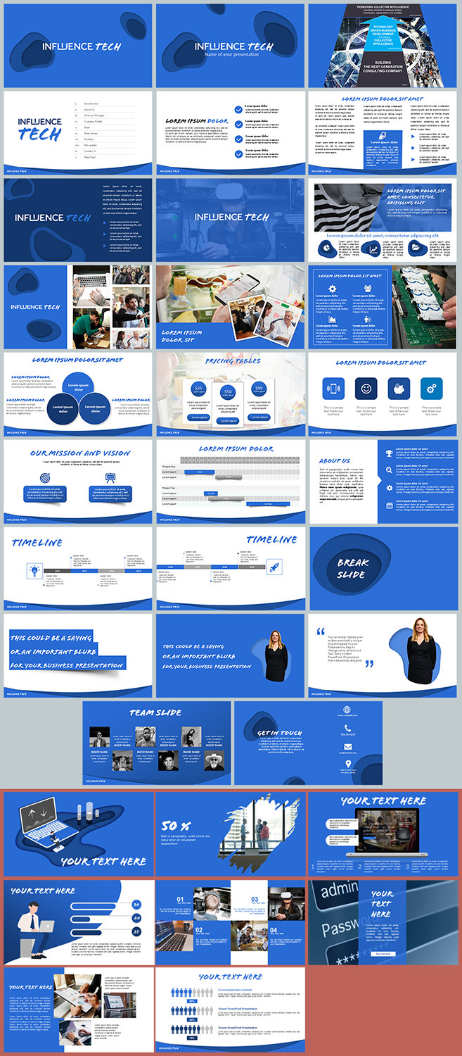 PowerPoint Design by IndreDesign for Influence Tech | Design #21421920