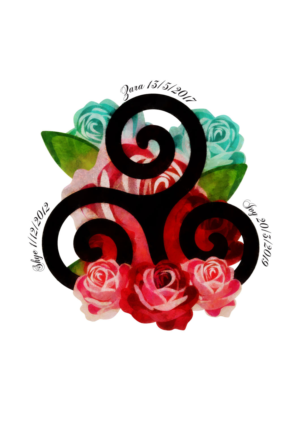 Large back tattoo incorporating 3 kids names (3 girls ) | Tattoo-Design von Estratosphera