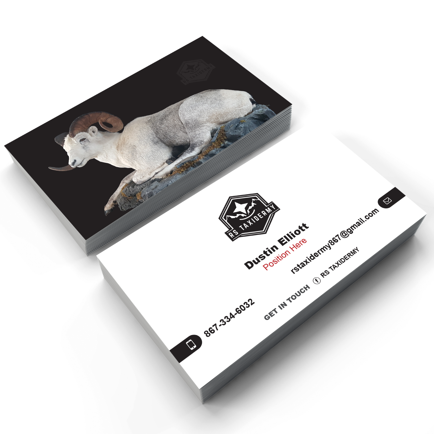 Diseño de Tarjeta de Presentación por adiazudin para RS Taxidermy  | Diseño #21391433