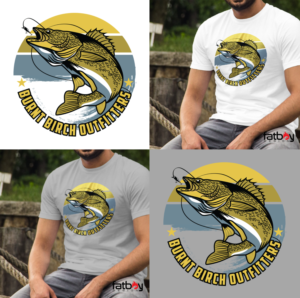 Burnt Birch Outfitters - Walleye shirt  | Diseño de Camiseta por Fatboy Graphic