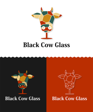 Black cow glass  | Logo Design by adelvalle