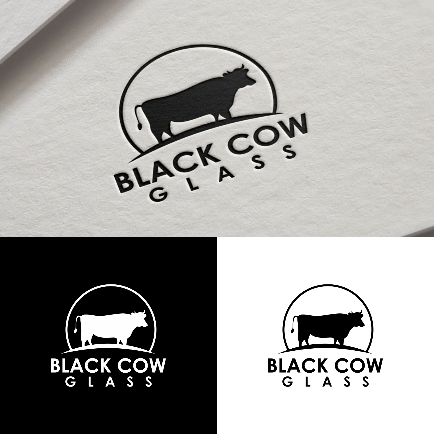 Logo Design by saher khan 2 for Black cow glass | Design #21394418