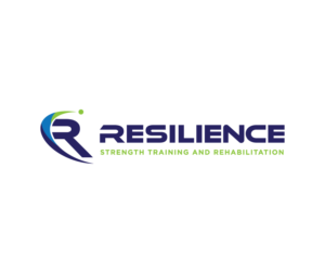 Resilience (main text) Strength Training and Rehabilitation (subtext) | Logo Design by larismanis