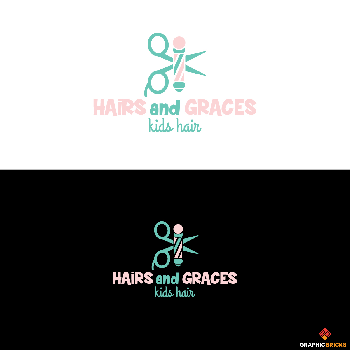 Elegant Playful Hair And Beauty Logo Design For Hairs And Graces