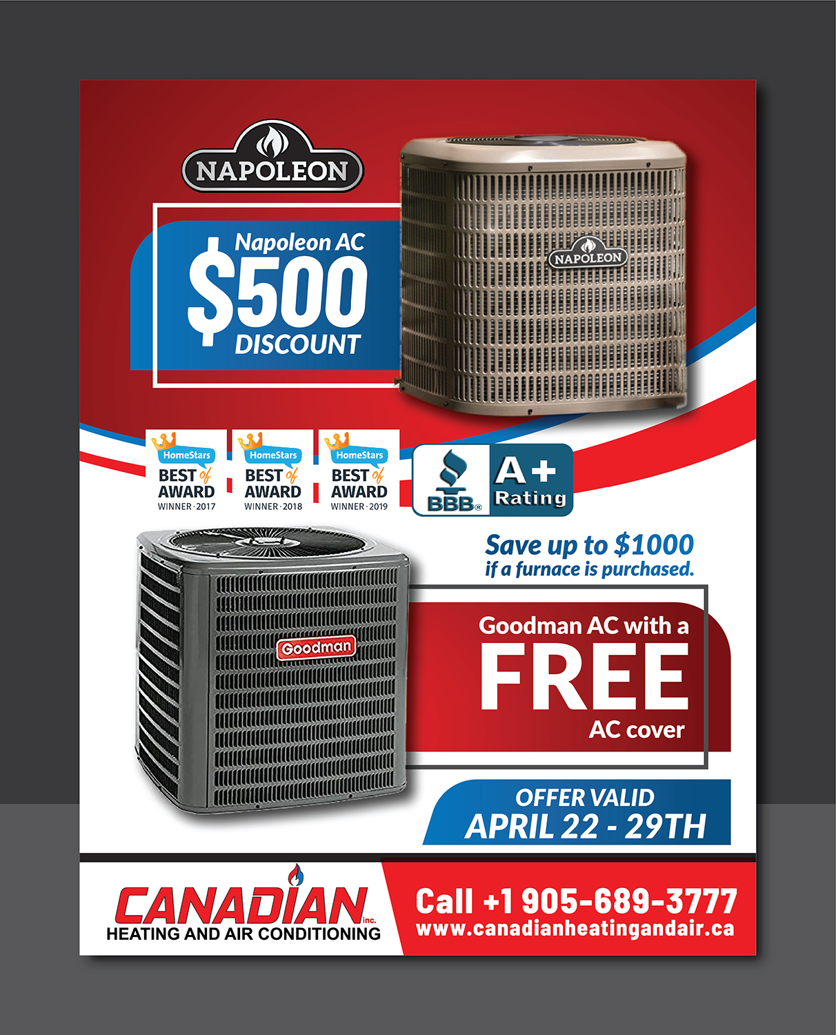 Flyer Design by Deziners Zone for Canadian heating and air conditioning | Design #21413853