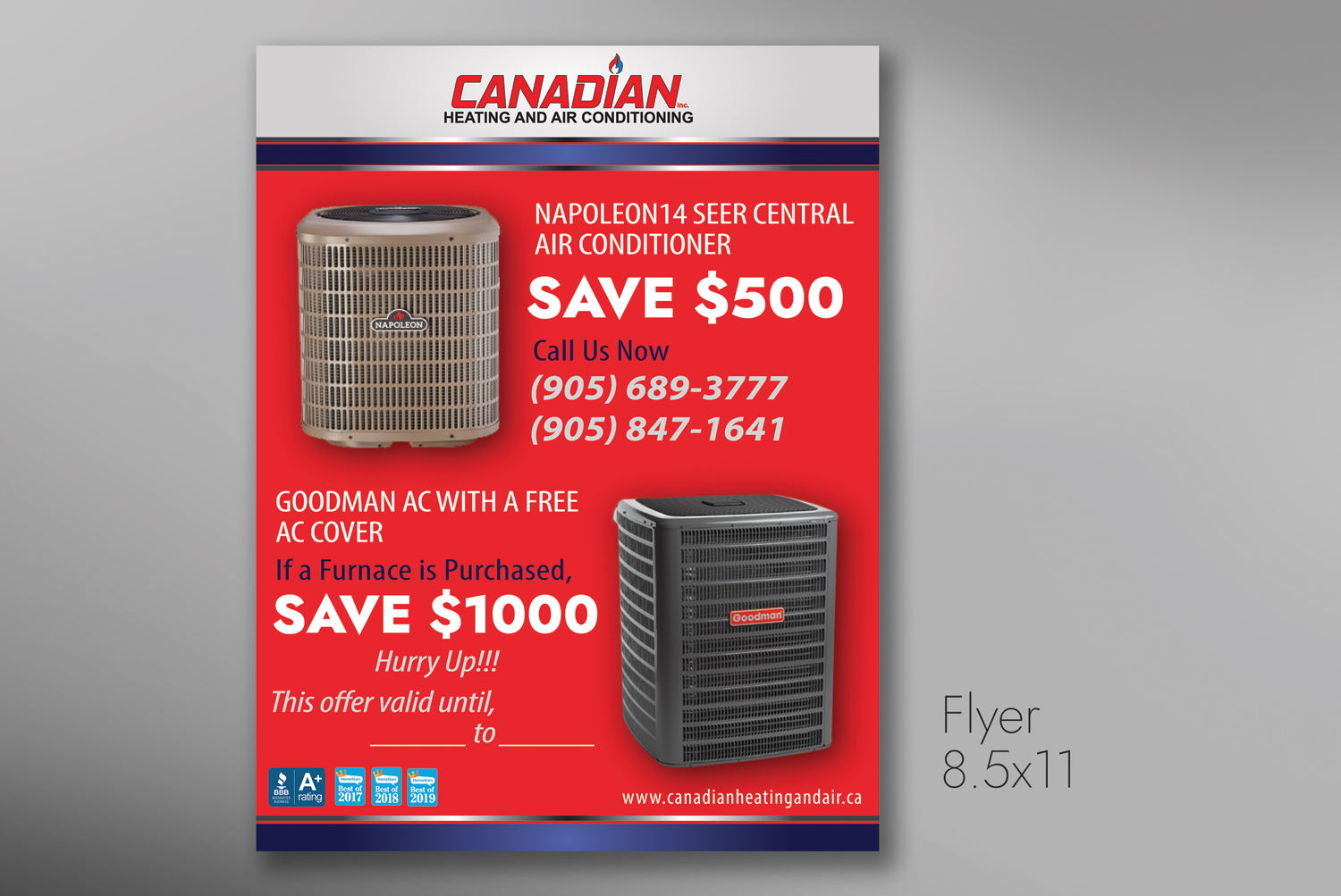 Flyer Design by Viraj Perera for Canadian heating and air conditioning | Design #21414415