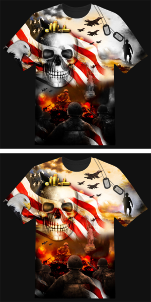 Patriotic design with skull flag | T-Shirt-Design von edge design