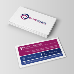 We are the world's leading center for transgender surgery and have multiple locations. | Business Card Design by Ana White