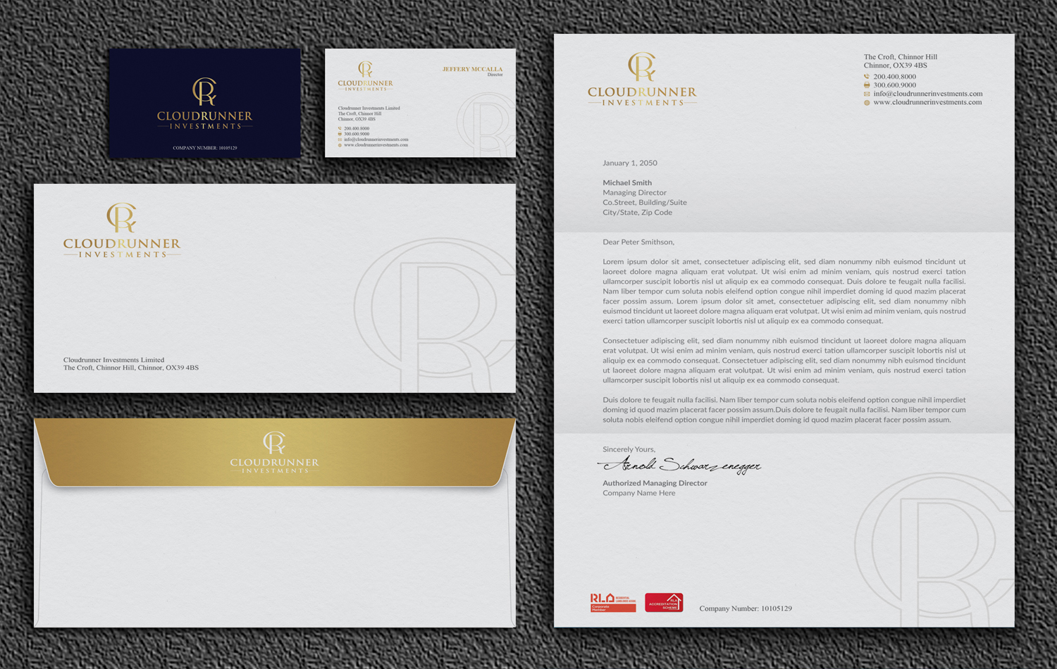 Stationery Design by OxonoArt for Cloudrunner Investments Limited | Design #21437948
